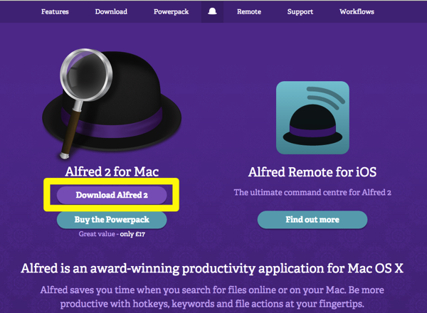 Alfred App Productivity App for Mac OS X