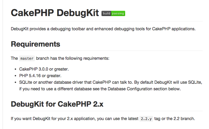 Cakephp debug kit GitHub